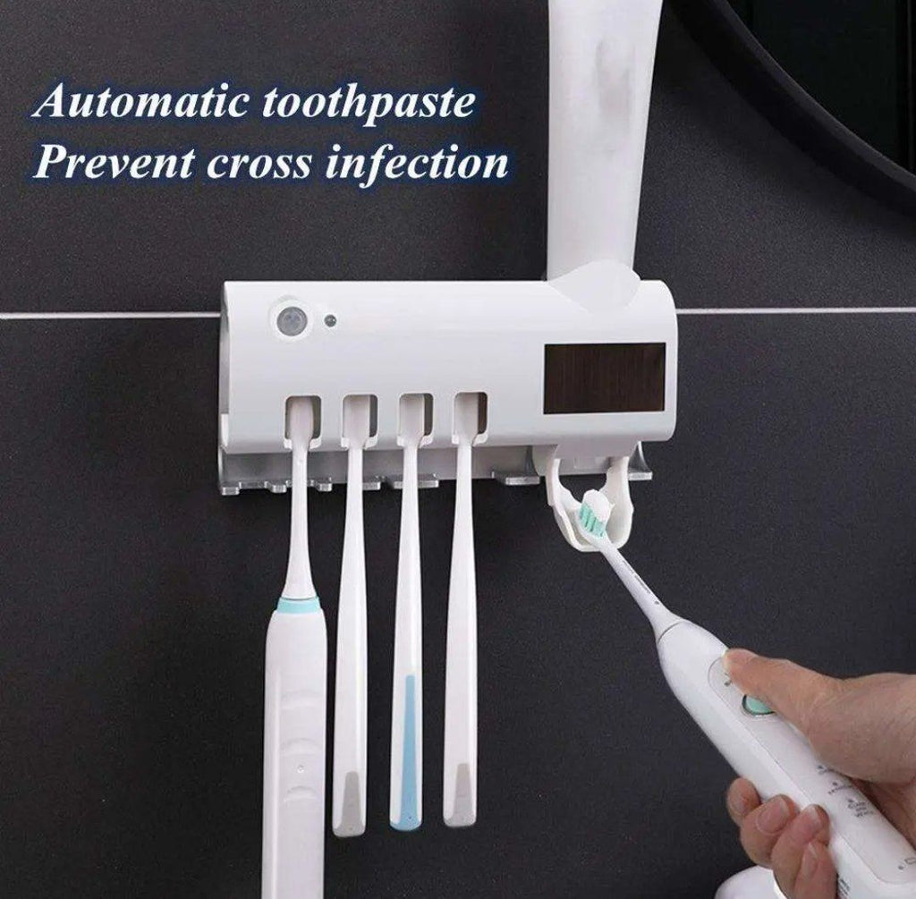 Intelligent wall-mounted toothbrush holder