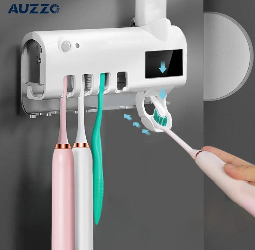 Intelligent wall-mounted toothbrush holder