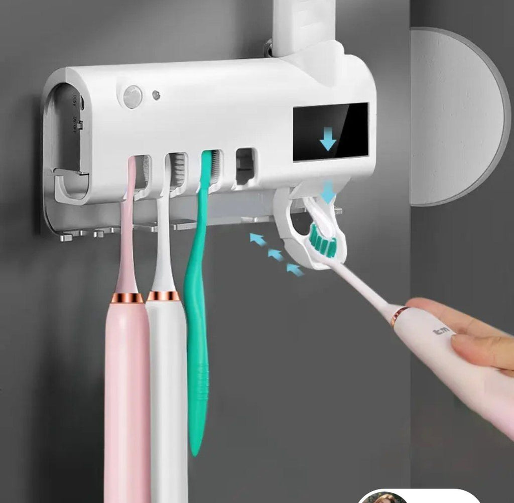Intelligent wall-mounted toothbrush holder