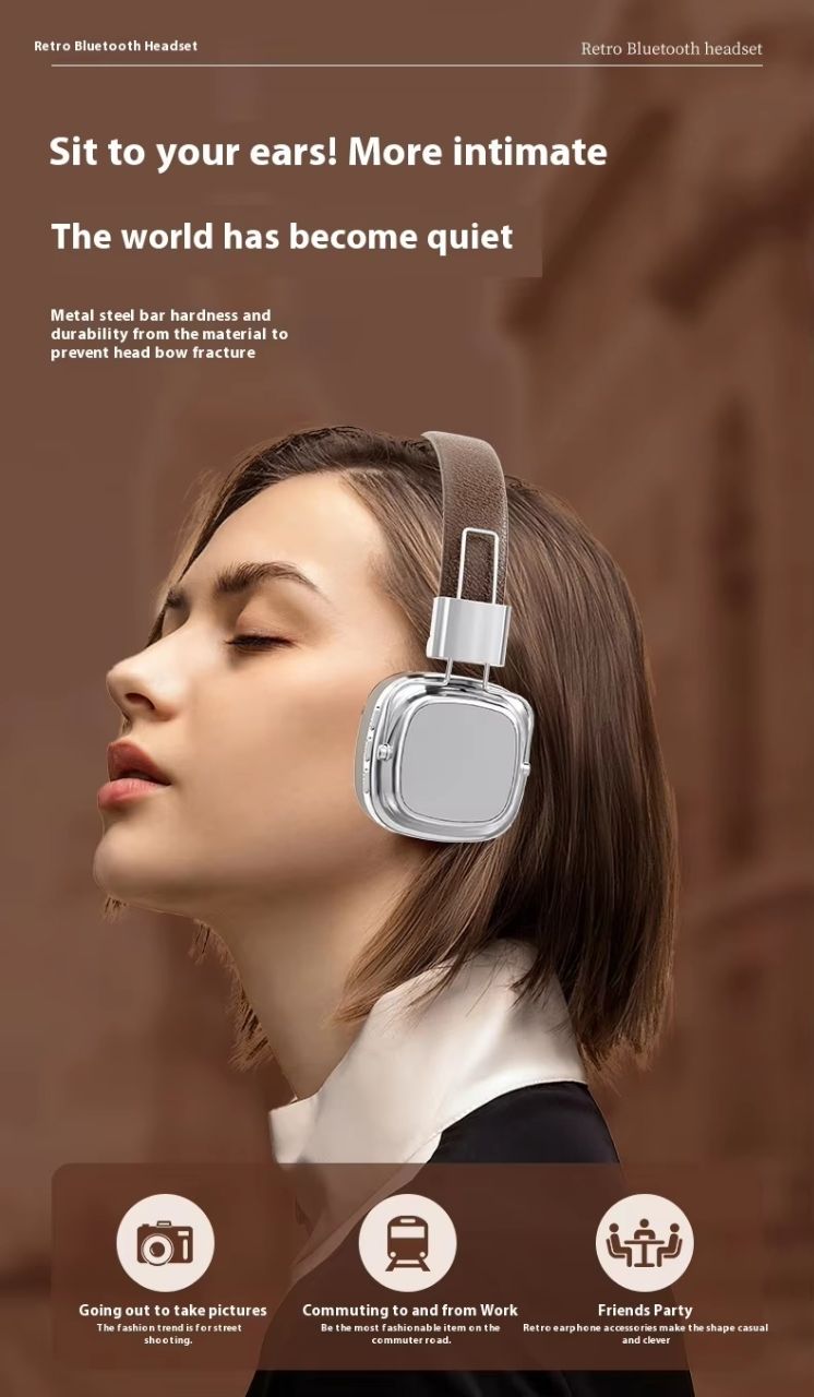 ‎Premium Wireless Retro DJ Studio Stereo delivering deep bass and clear sound for an immersive music experience