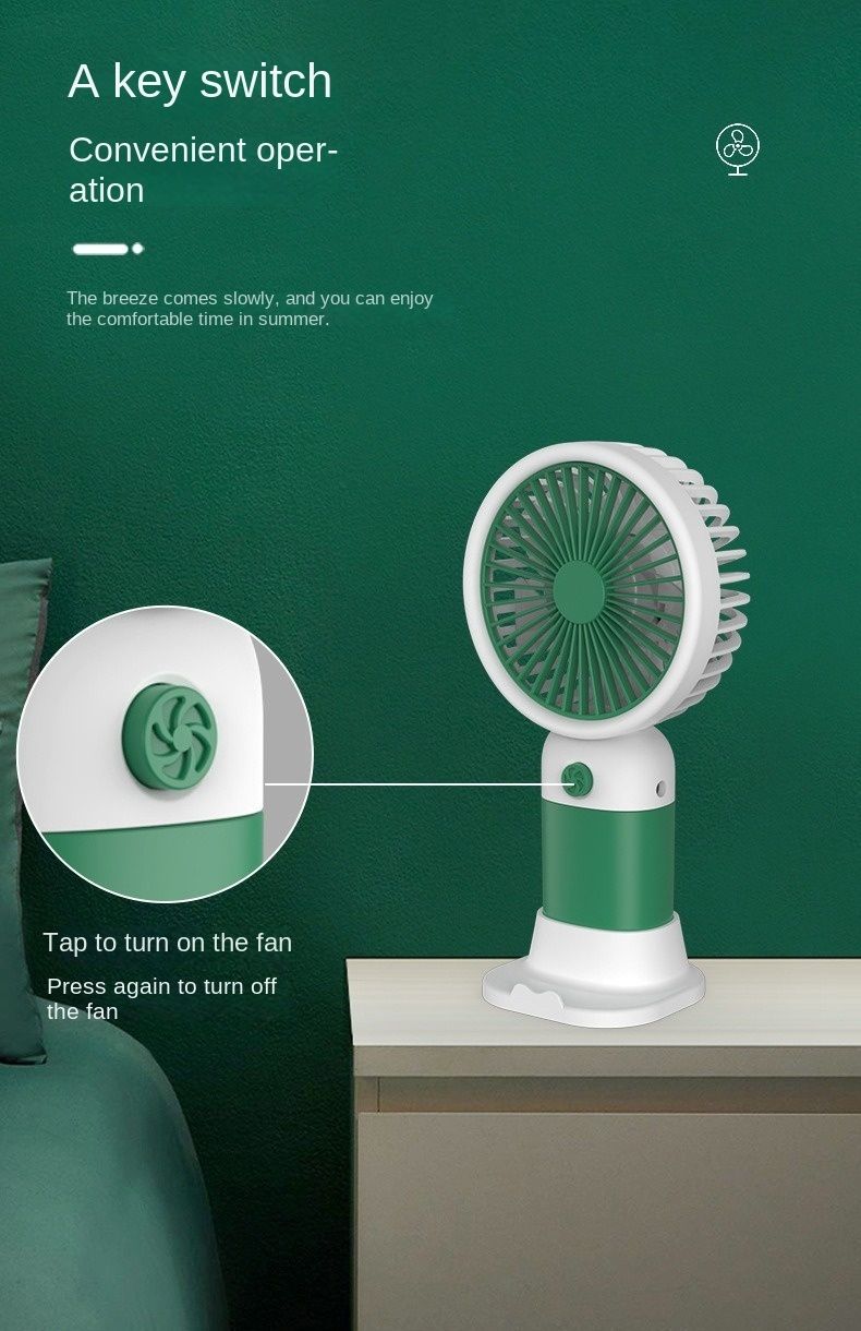 Cute Cartoon Mini USB Fan – handheld, lightweight, and ultra-quiet, designed