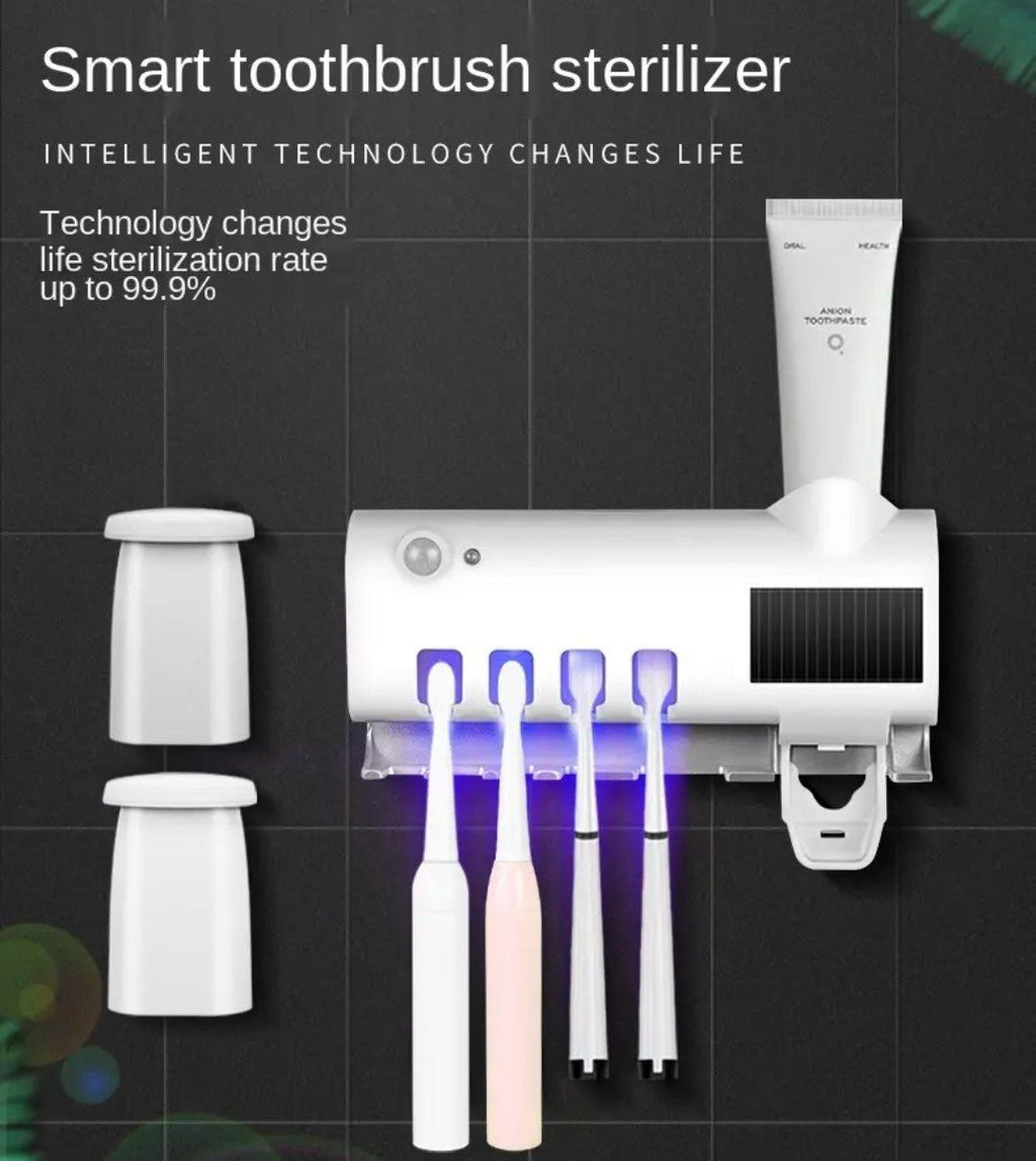 Intelligent wall-mounted toothbrush holder