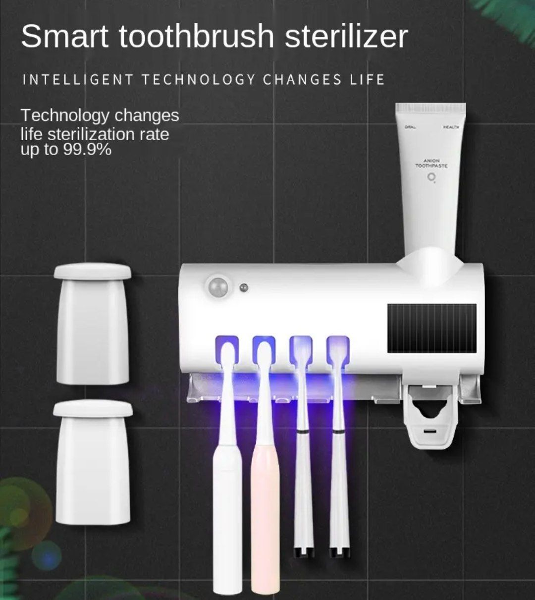 Intelligent wall-mounted toothbrush holder